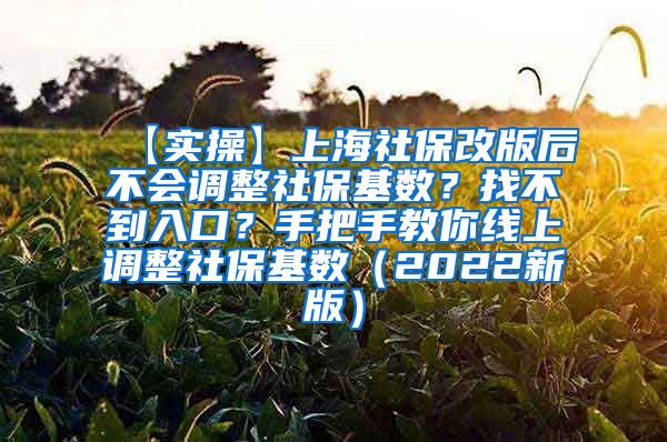 【实操】上海社保改版后不会调整社保基数？找不到入口？手把手教你线上调整社保基数（2022新版）