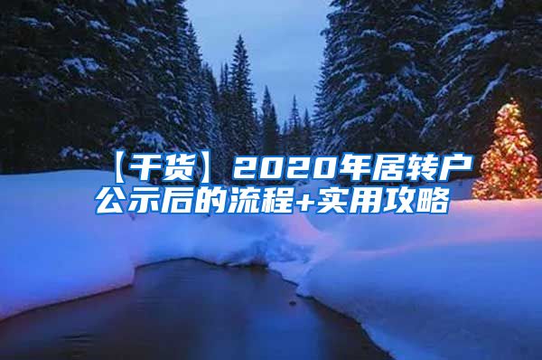 【干货】2020年居转户公示后的流程+实用攻略