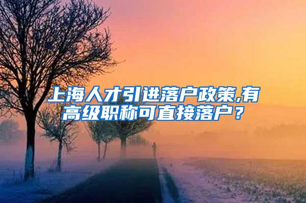 上海人才引进落户政策,有高级职称可直接落户？