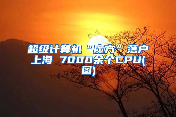 超级计算机“魔方”落户上海 7000余个CPU(图)