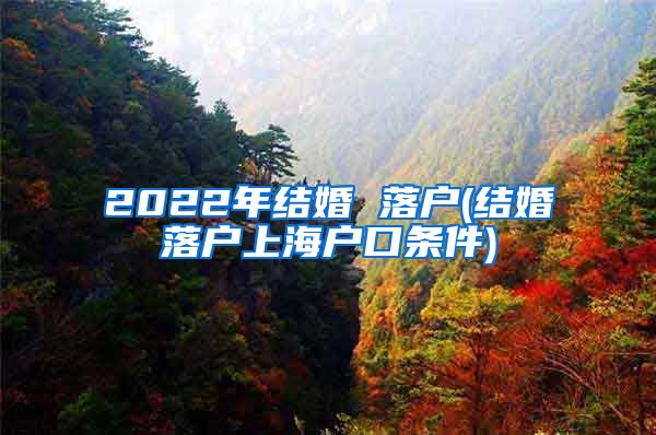 2022年结婚 落户(结婚落户上海户口条件)