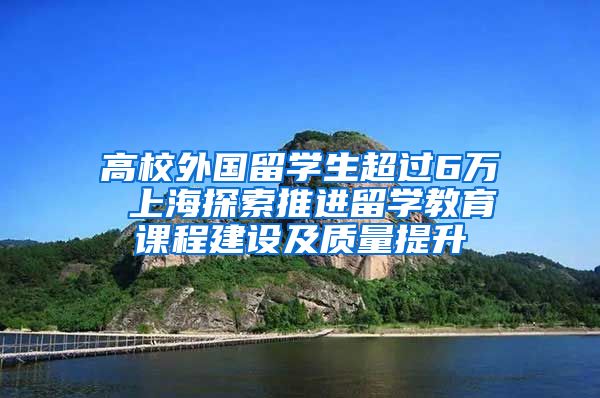 高校外国留学生超过6万 上海探索推进留学教育课程建设及质量提升