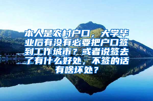 本人是农村户口，大学毕业后有没有必要把户口签到工作城市？或者说签去了有什么好处，不签的话有啥坏处？