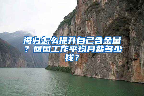 海归怎么提升自己含金量？回国工作平均月薪多少钱？