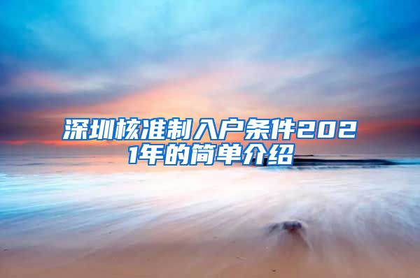 深圳核准制入户条件2021年的简单介绍