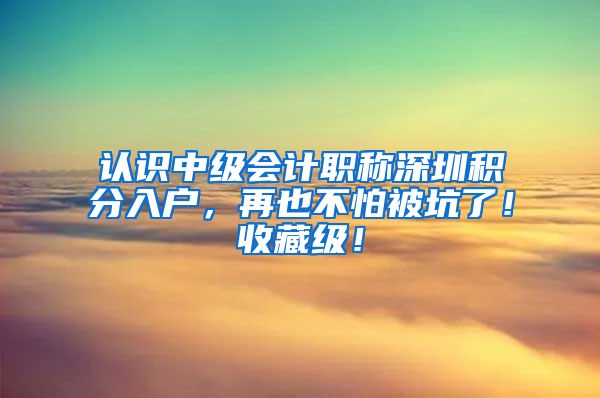 认识中级会计职称深圳积分入户，再也不怕被坑了！收藏级！