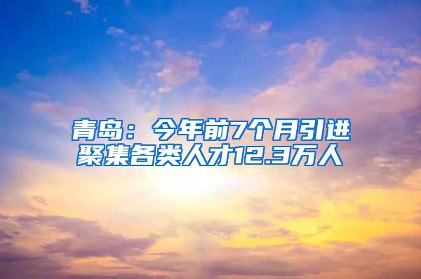 青岛：今年前7个月引进聚集各类人才12.3万人