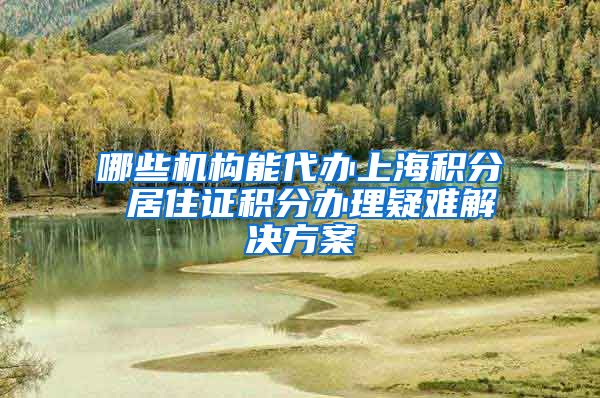 哪些机构能代办上海积分 居住证积分办理疑难解决方案