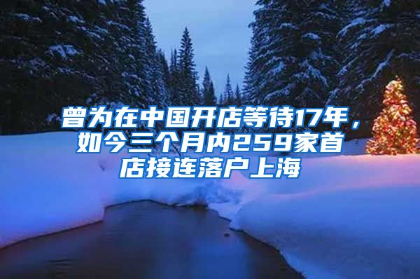 曾为在中国开店等待17年，如今三个月内259家首店接连落户上海