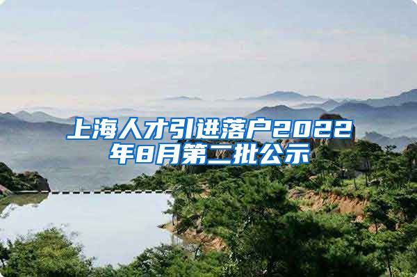 上海人才引进落户2022年8月第二批公示