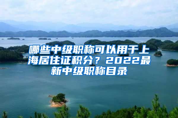 哪些中级职称可以用于上海居住证积分？2022最新中级职称目录