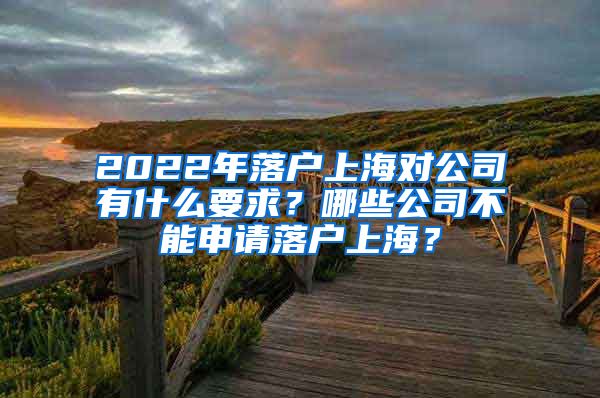 2022年落户上海对公司有什么要求？哪些公司不能申请落户上海？