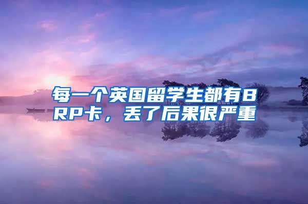 每一个英国留学生都有BRP卡，丢了后果很严重