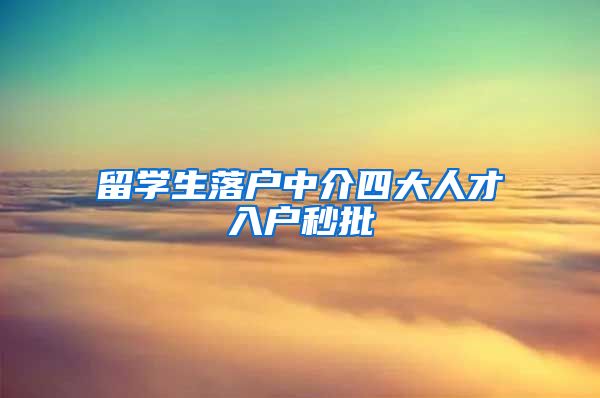 留学生落户中介四大人才入户秒批