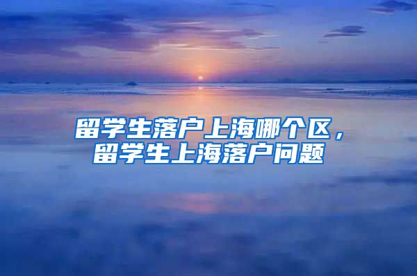 留学生落户上海哪个区，留学生上海落户问题