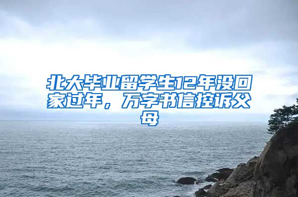 北大毕业留学生12年没回家过年，万字书信控诉父母