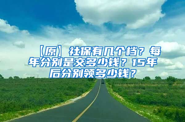 【原】社保有几个档？每年分别是交多少钱？15年后分别领多少钱？