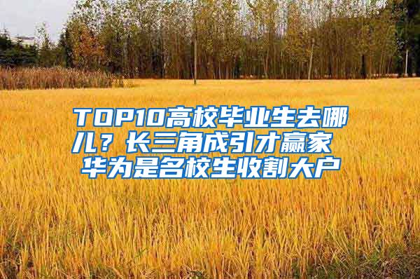 TOP10高校毕业生去哪儿？长三角成引才赢家 华为是名校生收割大户