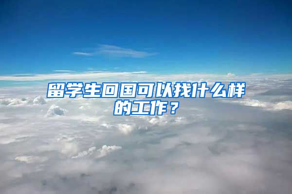 留学生回国可以找什么样的工作？