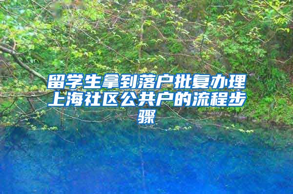 留学生拿到落户批复办理上海社区公共户的流程步骤