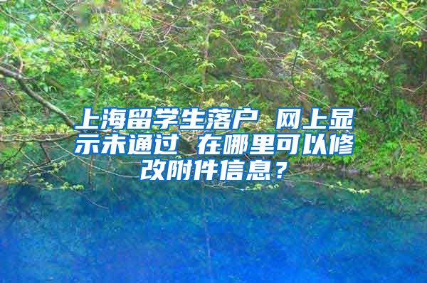 上海留学生落户 网上显示未通过 在哪里可以修改附件信息？