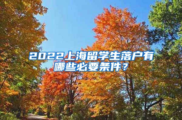 2022上海留学生落户有哪些必要条件？