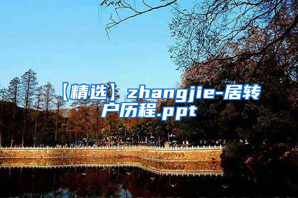 【精选】zhangjie-居转户历程.ppt