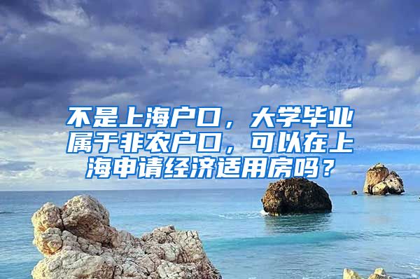 不是上海户口，大学毕业属于非农户口，可以在上海申请经济适用房吗？
