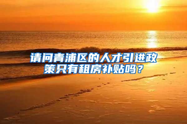 请问青浦区的人才引进政策只有租房补贴吗？