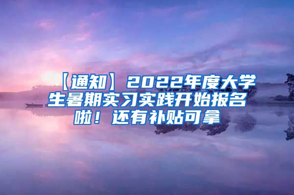 【通知】2022年度大学生暑期实习实践开始报名啦！还有补贴可拿→