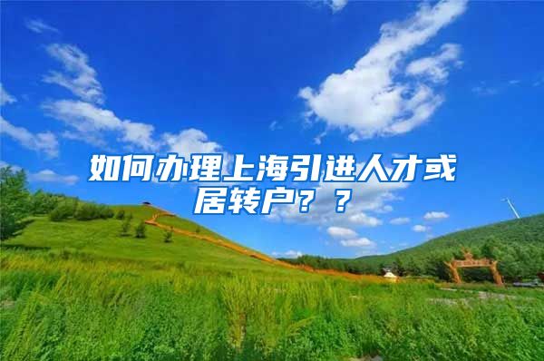 如何办理上海引进人才或居转户？？