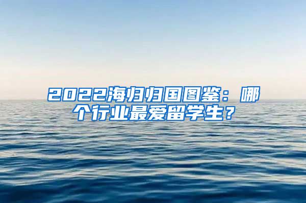 2022海归归国图鉴：哪个行业最爱留学生？