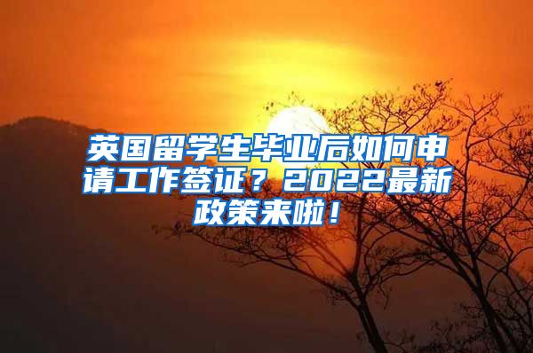 英国留学生毕业后如何申请工作签证？2022最新政策来啦！