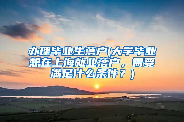 办理毕业生落户(大学毕业想在上海就业落户，需要满足什么条件？)