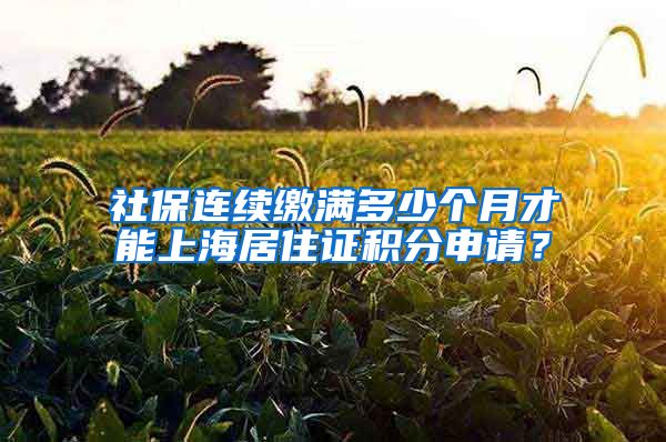 社保连续缴满多少个月才能上海居住证积分申请？