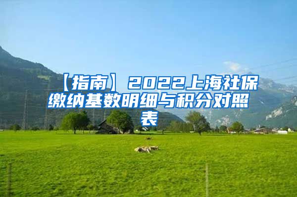 【指南】2022上海社保缴纳基数明细与积分对照表