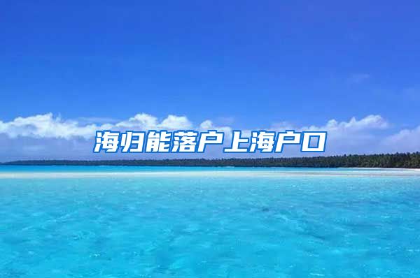 海归能落户上海户口