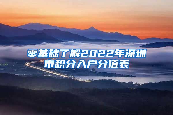 零基础了解2022年深圳市积分入户分值表