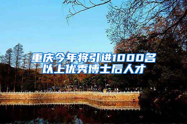 重庆今年将引进1000名以上优秀博士后人才