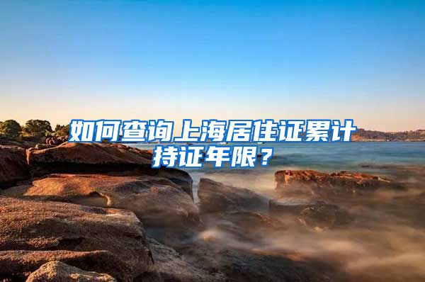 如何查询上海居住证累计持证年限？