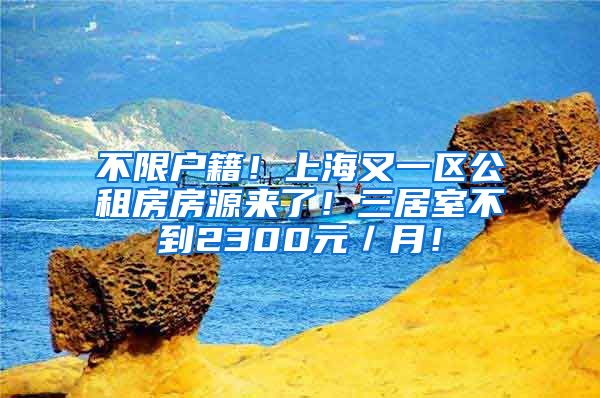 不限户籍！上海又一区公租房房源来了！三居室不到2300元／月！