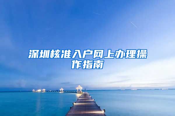 深圳核准入户网上办理操作指南