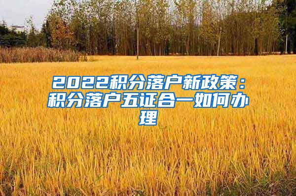 2022积分落户新政策：积分落户五证合一如何办理