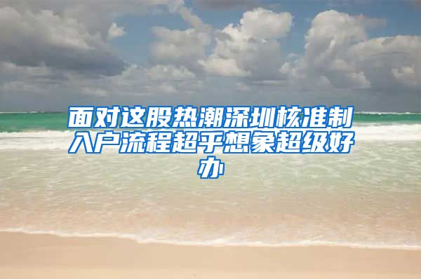 面对这股热潮深圳核准制入户流程超乎想象超级好办