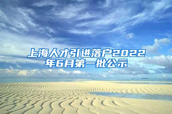 上海人才引进落户2022年6月第一批公示