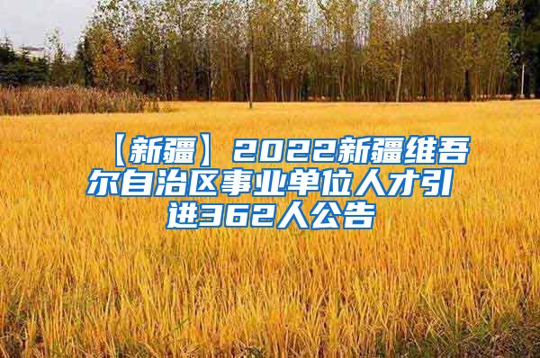 【新疆】2022新疆维吾尔自治区事业单位人才引进362人公告