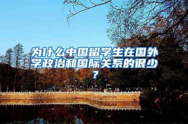 为什么中国留学生在国外学政治和国际关系的很少？
