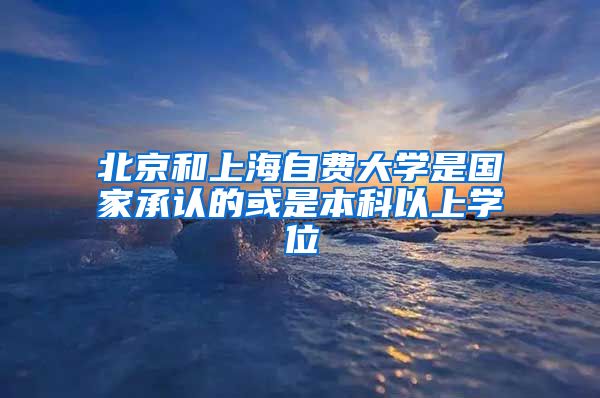 北京和上海自费大学是国家承认的或是本科以上学位