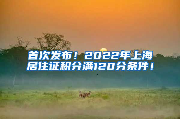 首次发布！2022年上海居住证积分满120分条件！