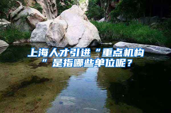 上海人才引进“重点机构”是指哪些单位呢？